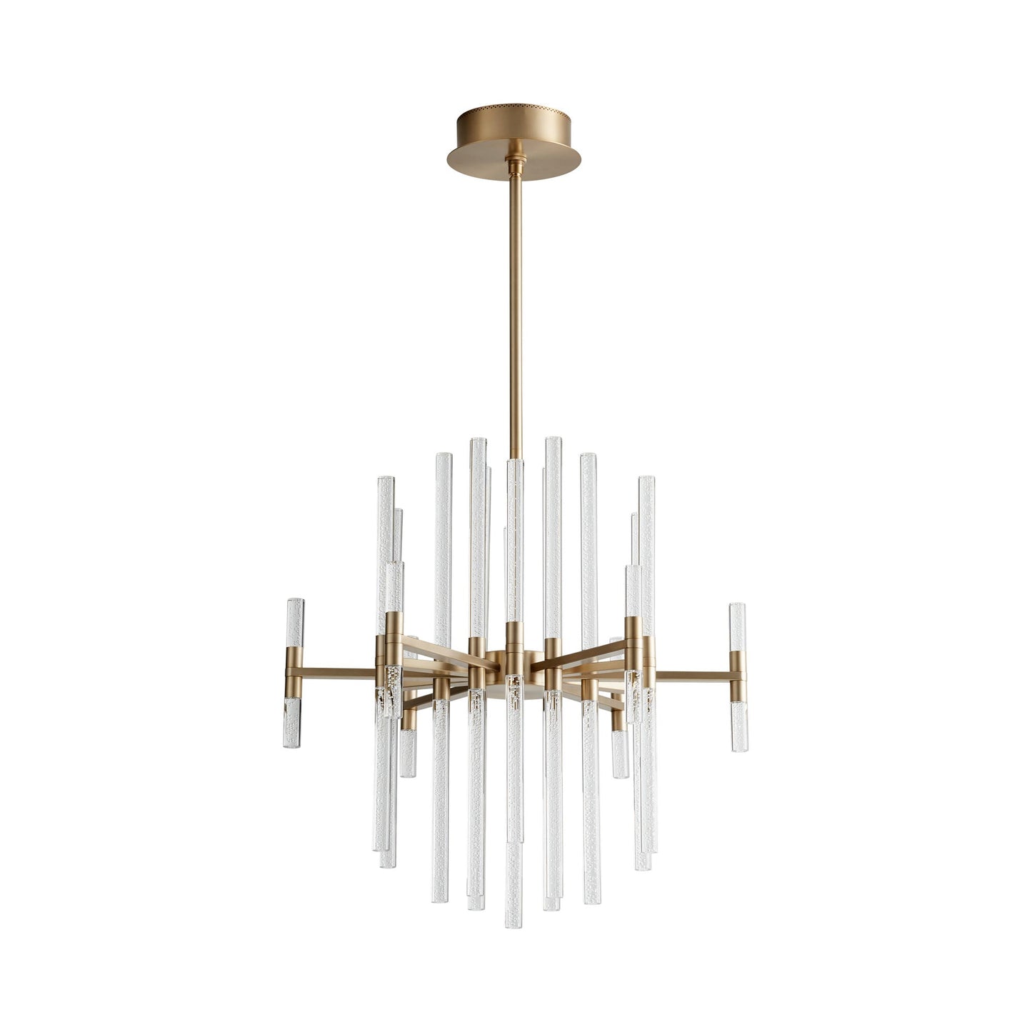 Miro LED Chandelier in Aged Brass.