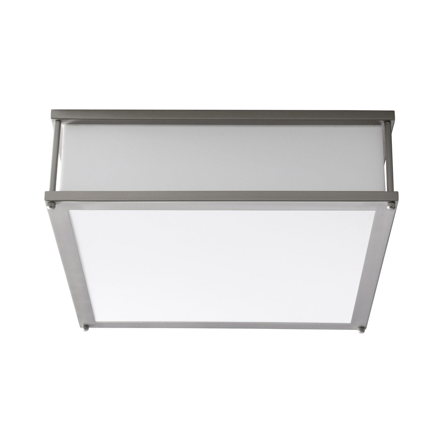 Modulo LED Flush Mount Ceiling Light in Satin Nickel.
