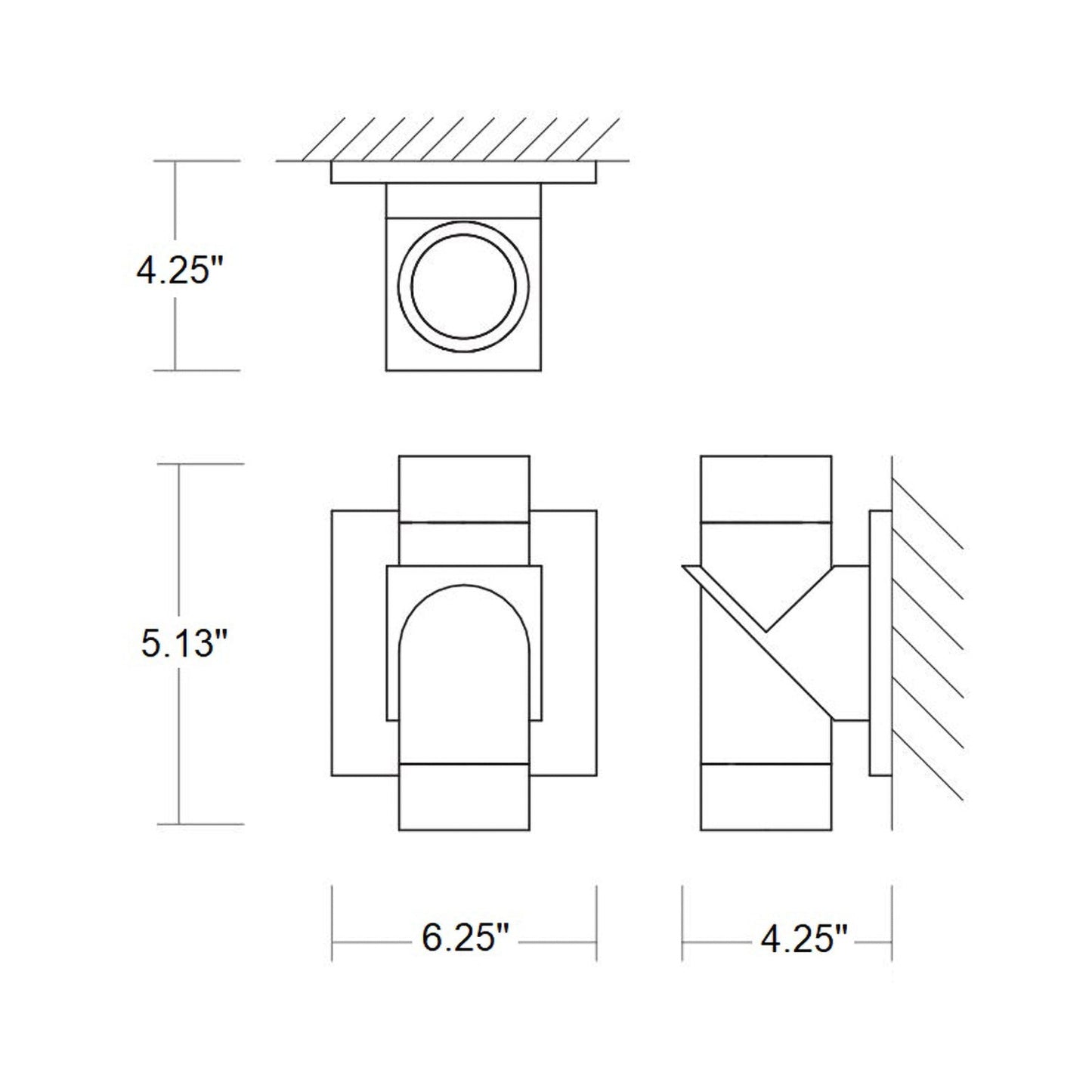 Razzo Outdoor LED Wall Light - line drawing.