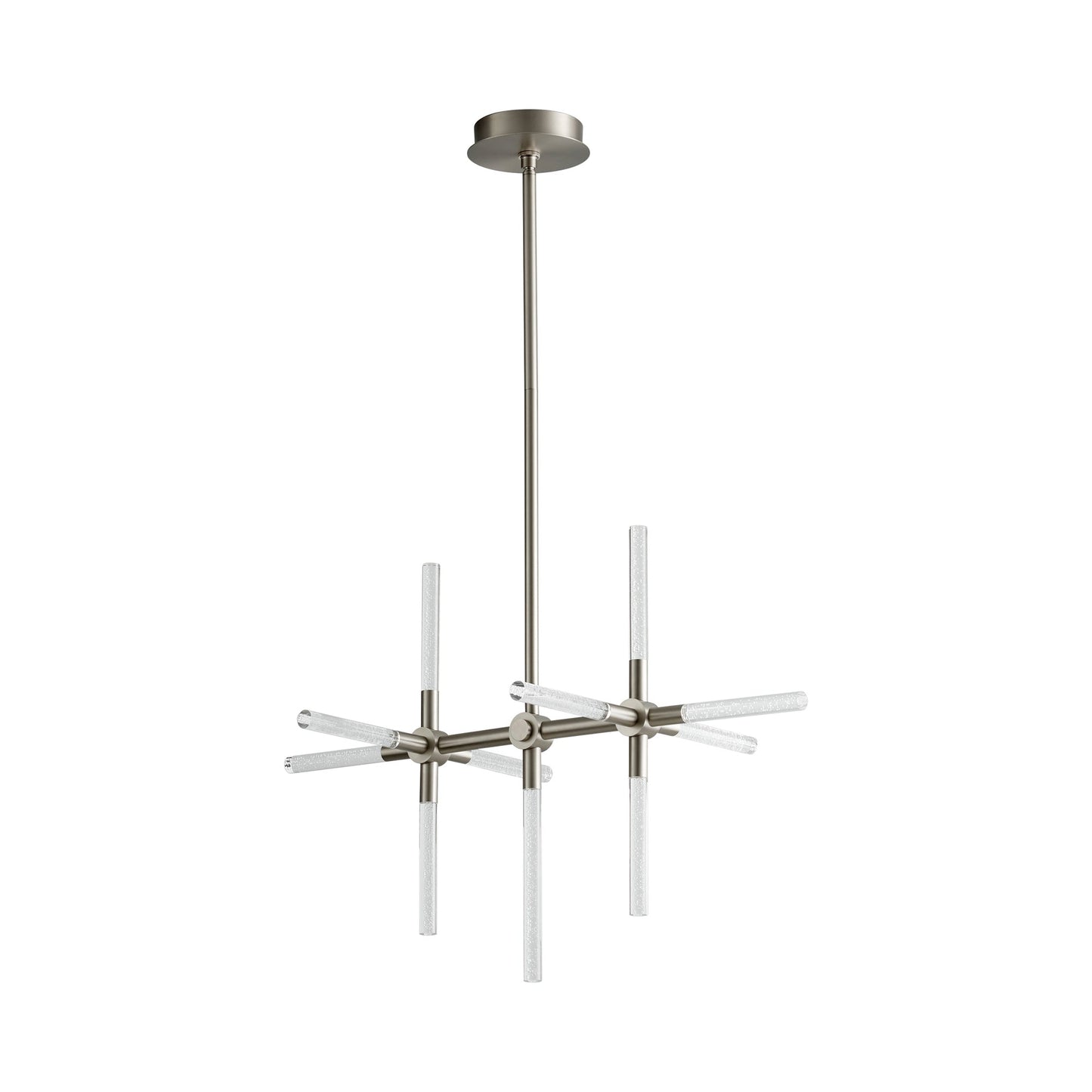 Tali LED Chandelier in Satin Nickel.