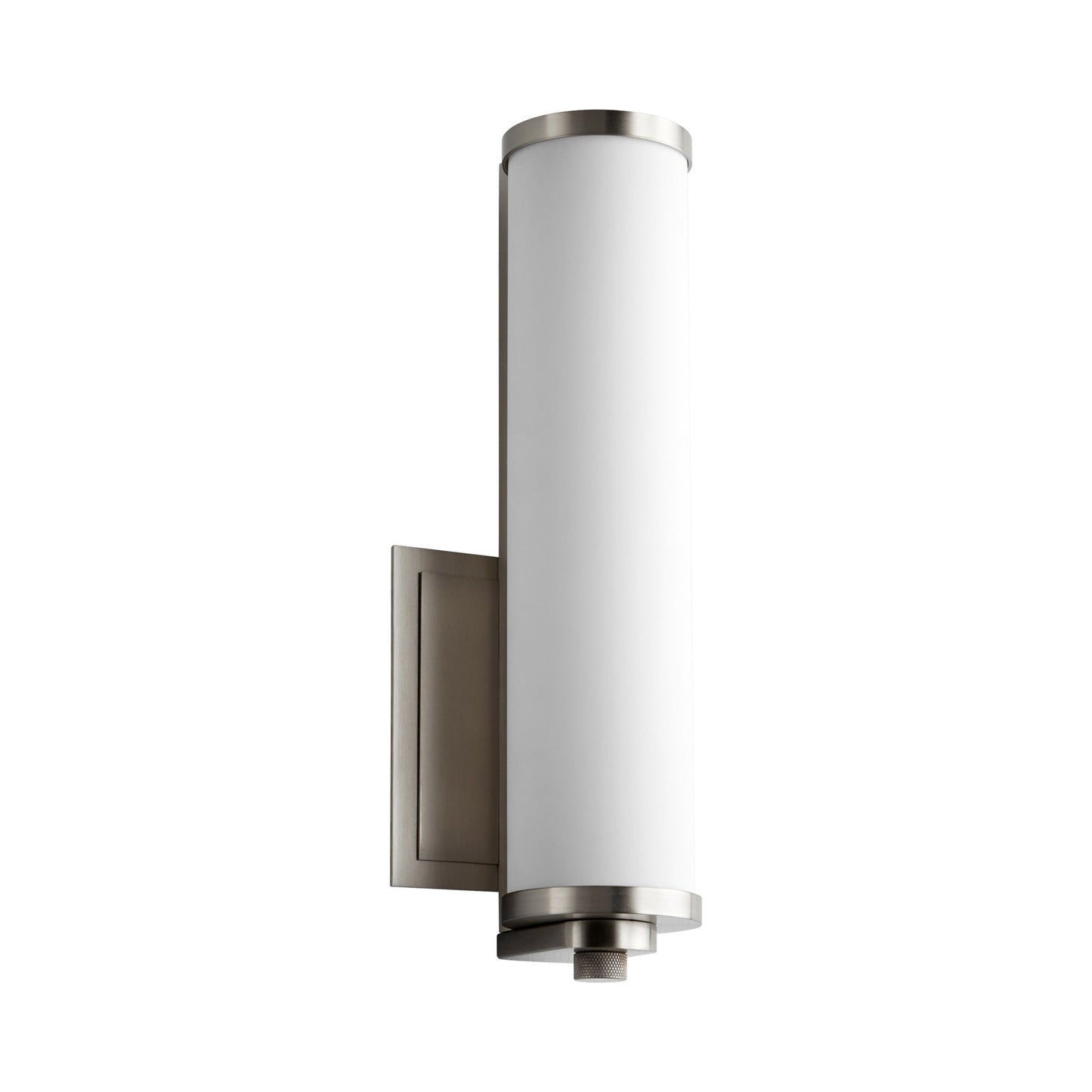 Tempus LED Bath Wall Light in Satin Nickel.