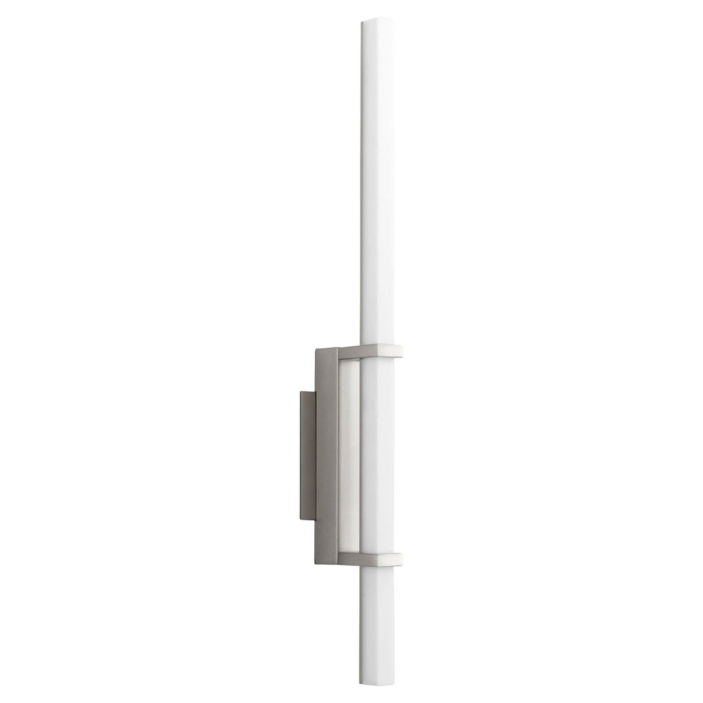 Wand LED Bath Wall Light in Satin Nickel.