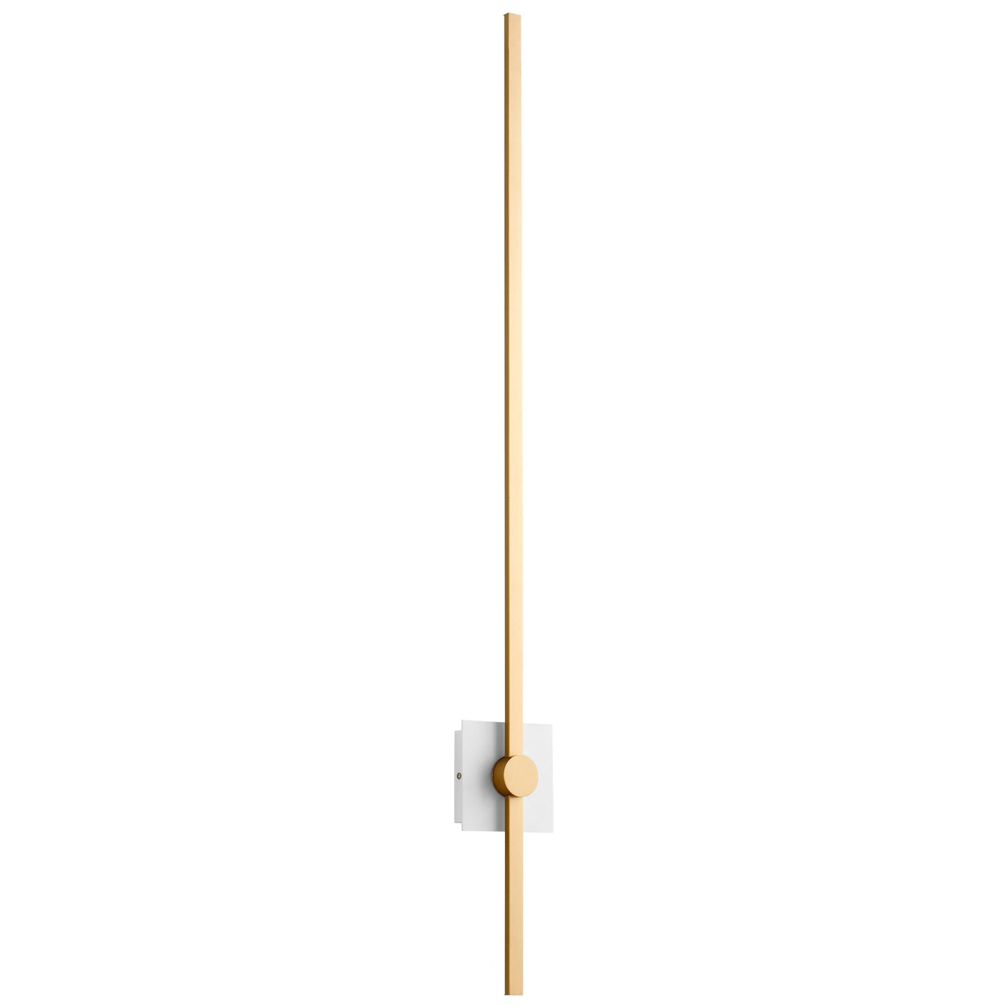 Zora LED Bath Wall Light in White/Industrial Brass (48-Inch).
