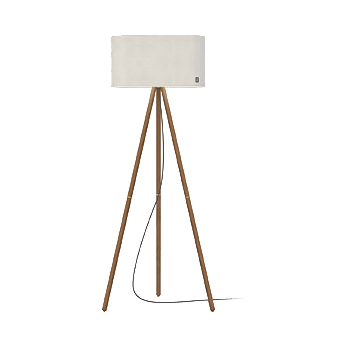 Belmont Floor Lamp in White/Walnut.