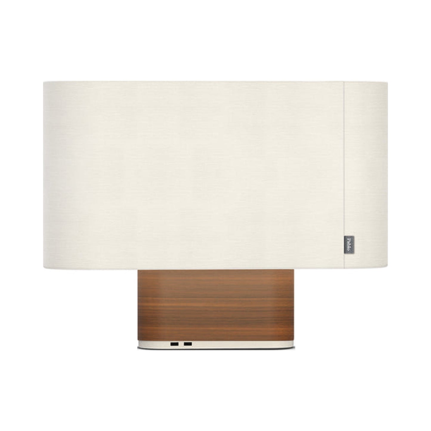 Belmont Table Lamp in White/Walnut.
