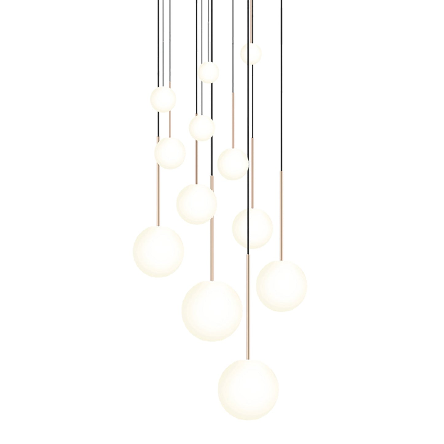 Bola LED Chandelier in Rose Gold (12-Light).