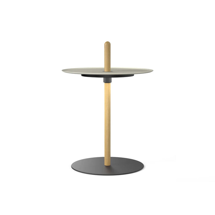 Nivel Pedestal LED Table Lamp in Oak/White (Small).
