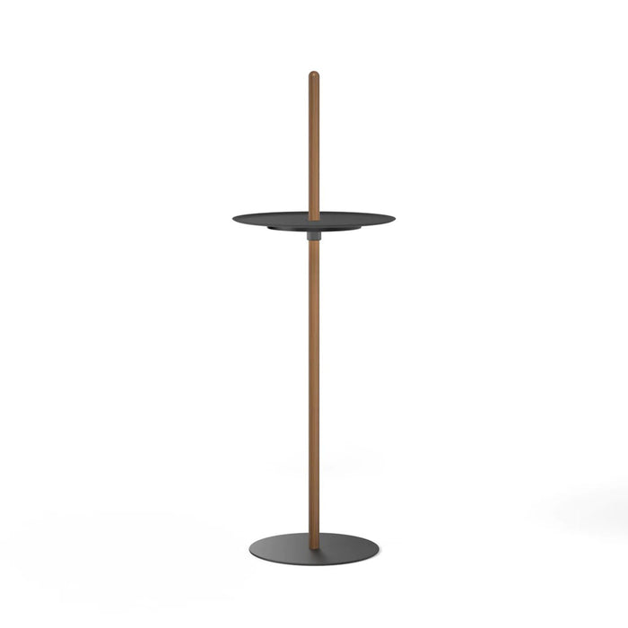 Nivel Pedestal LED Table Lamp in Walnut/Black (Large).