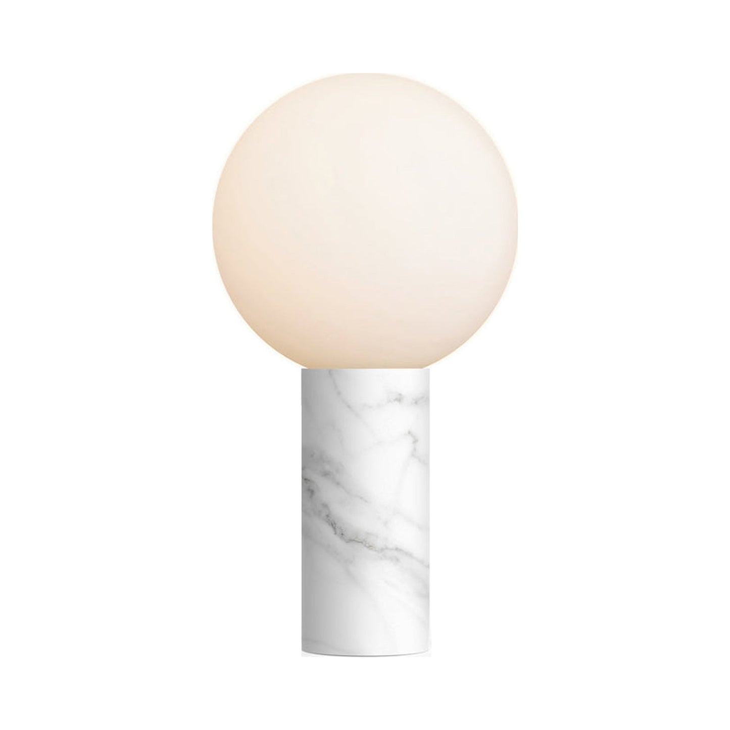 Pilar Table Lamp in White Carrara Marble.