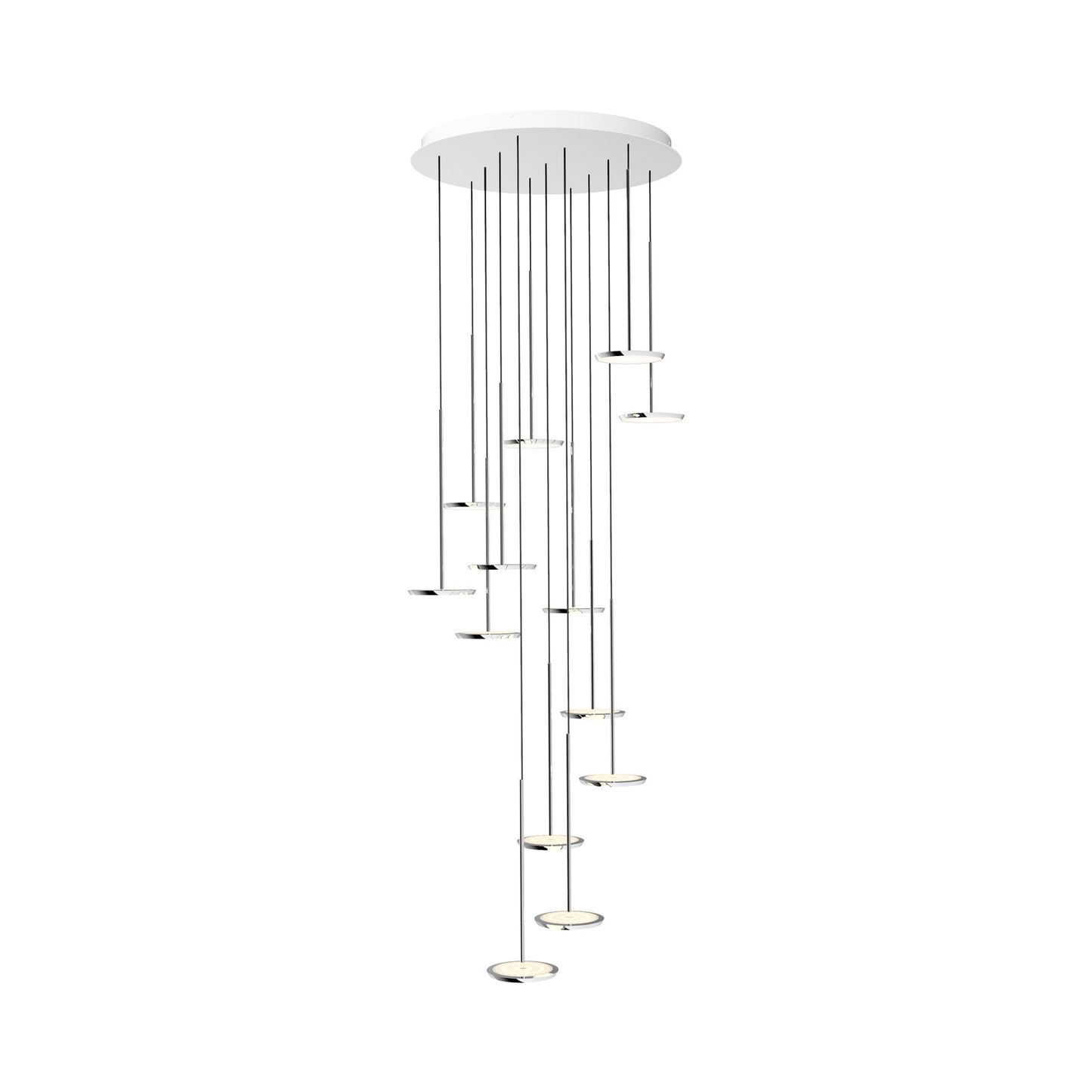 Sky LED Multi Light Pendant Light in Polished Aluminum (13-Light).
