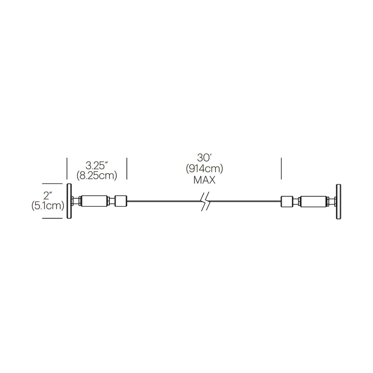 Swell Horizontal Mounting Kit - line drawing.