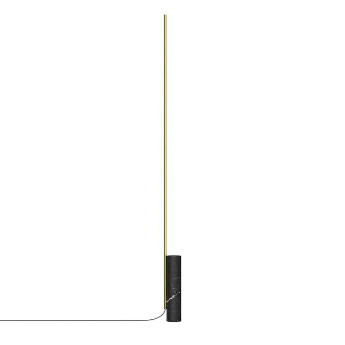 T.O LED Floor Lamp in Black Marble/Brass.