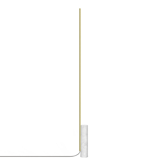 T.O LED Floor Lamp in White Marble/Brass.