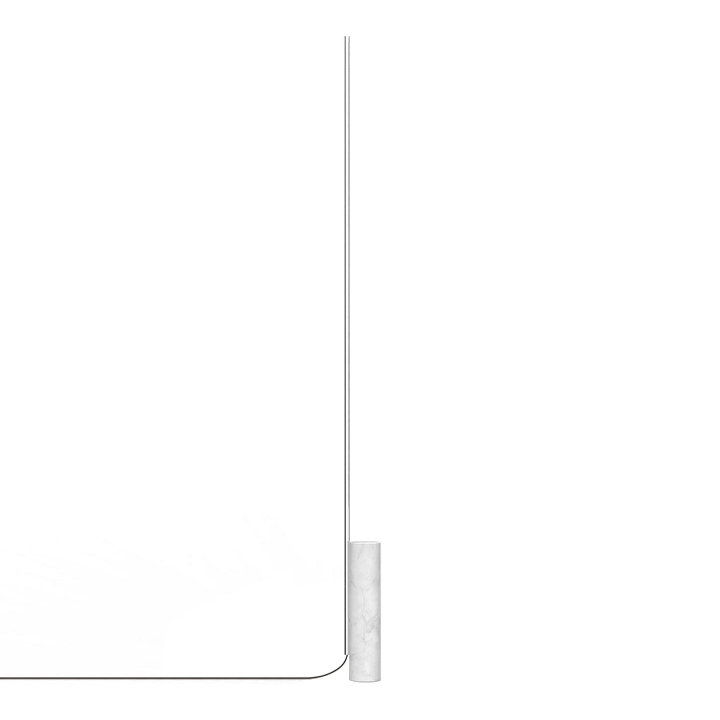 T.O LED Floor Lamp in White Marble/Chrome.