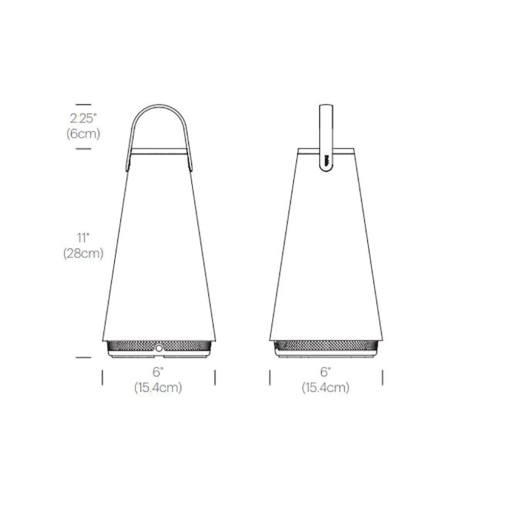 UMA LED Sound Lantern - line drawing.