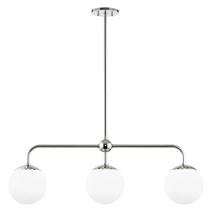 Paige Linear Suspension Light in Polished Nickel.