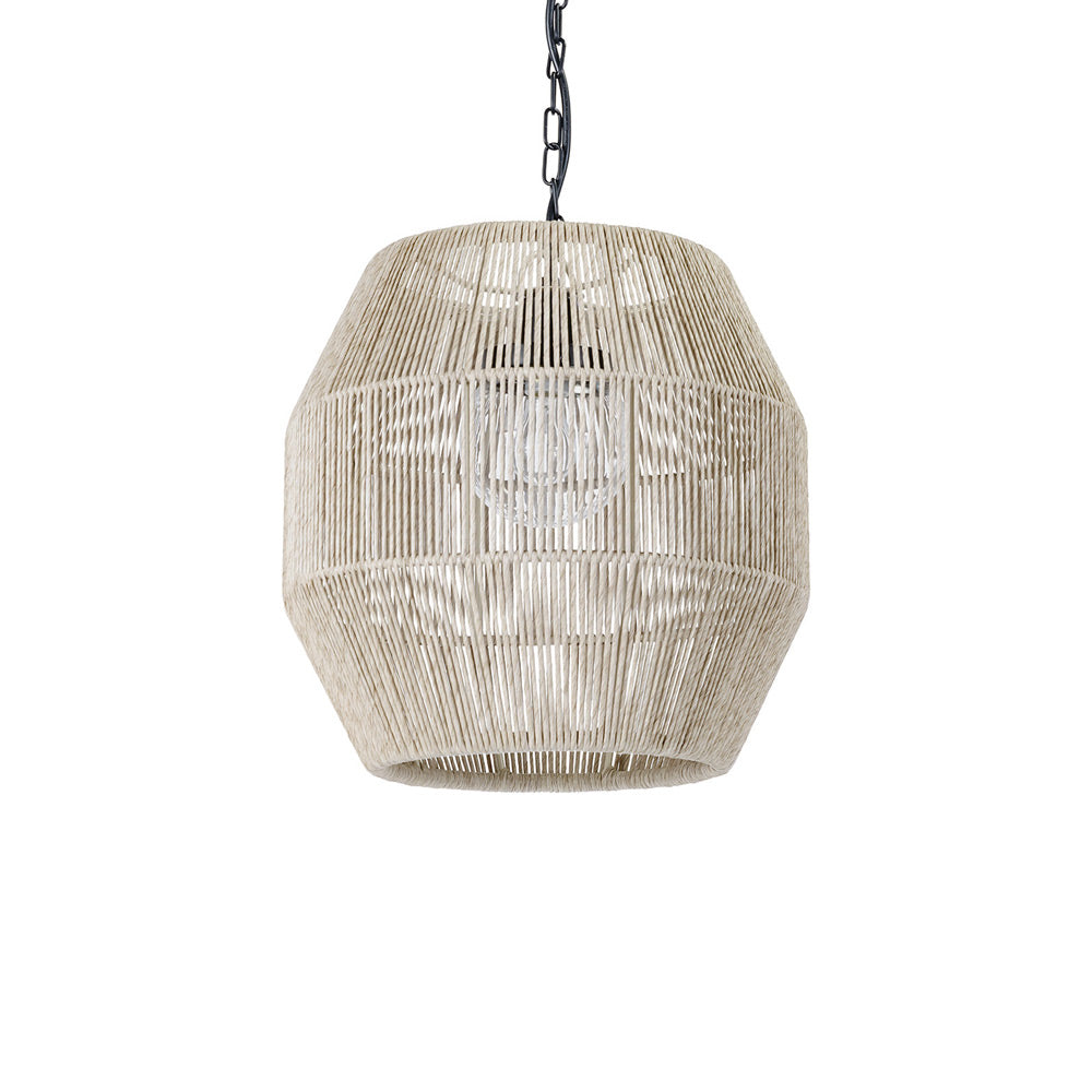 Tanner Outdoor Globe Pendant Light in Natural.