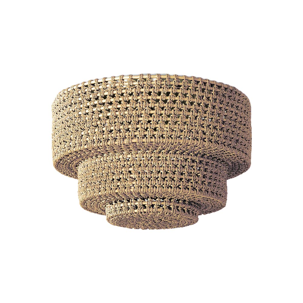 Veranda Flush Mount Ceiling Light in Natural/Bronze.