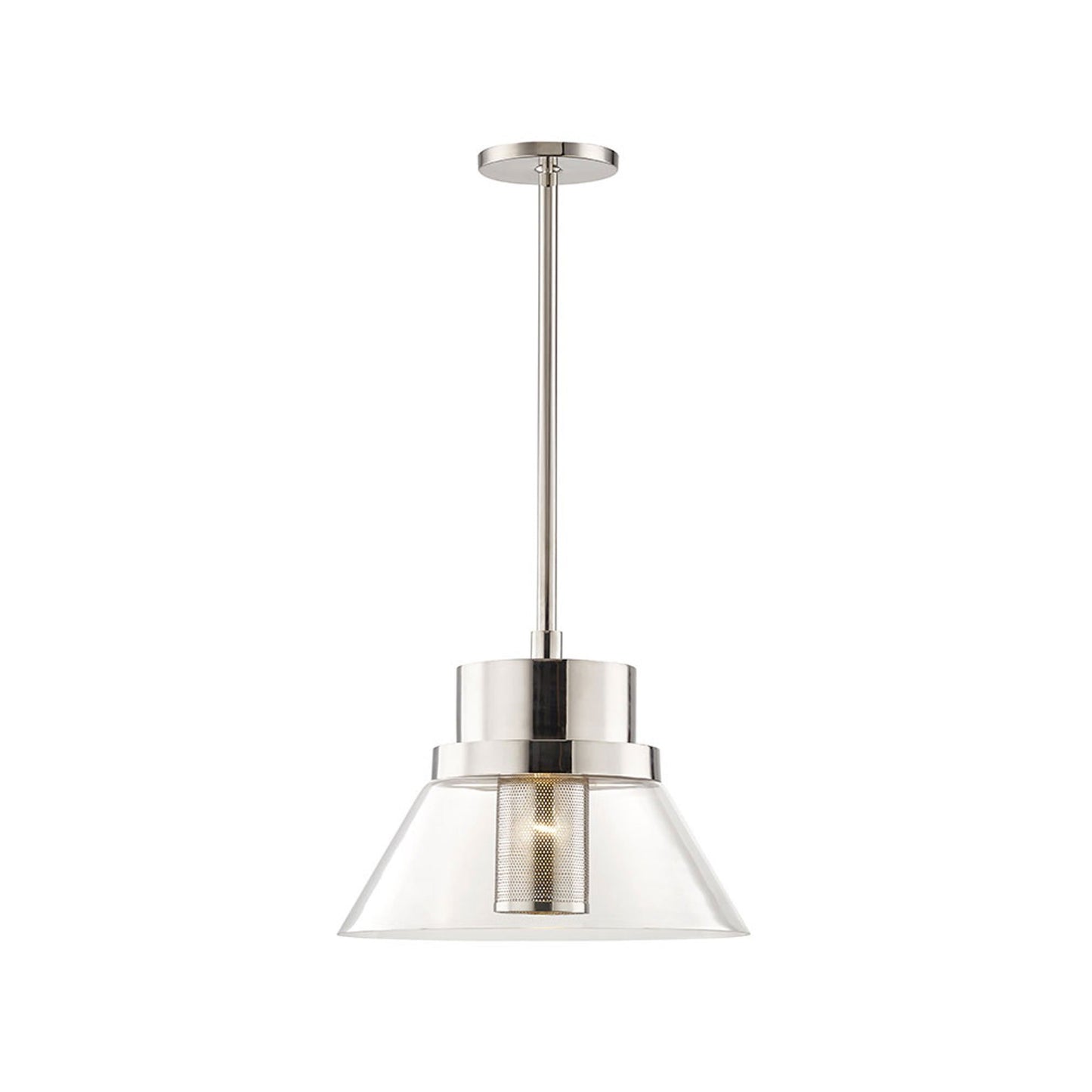 Paoli Pendant Light in Large/Polished Nickel.