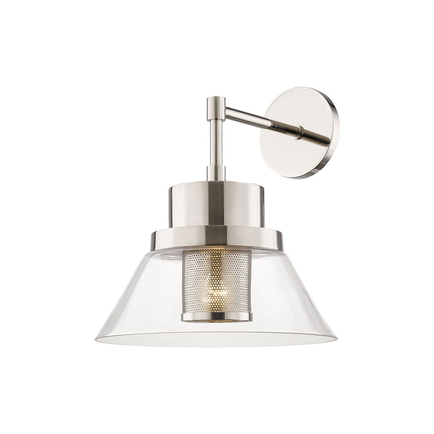 Paoli Wall Light in Polished Nickel.