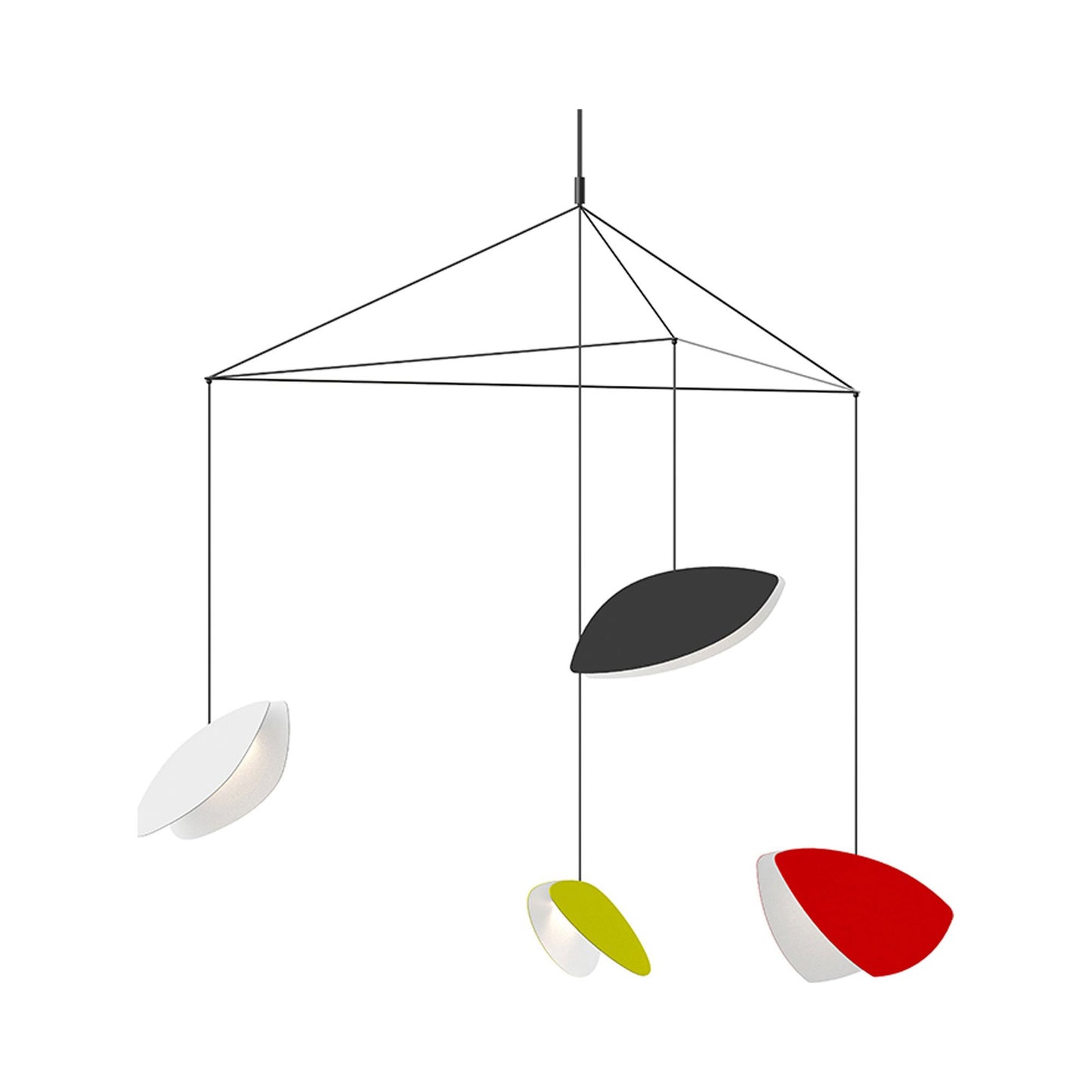 Papillons™ 4-Light LED Pendant Light in Large/Satin Black/Satin Red/Satin Yellow/Satin White.