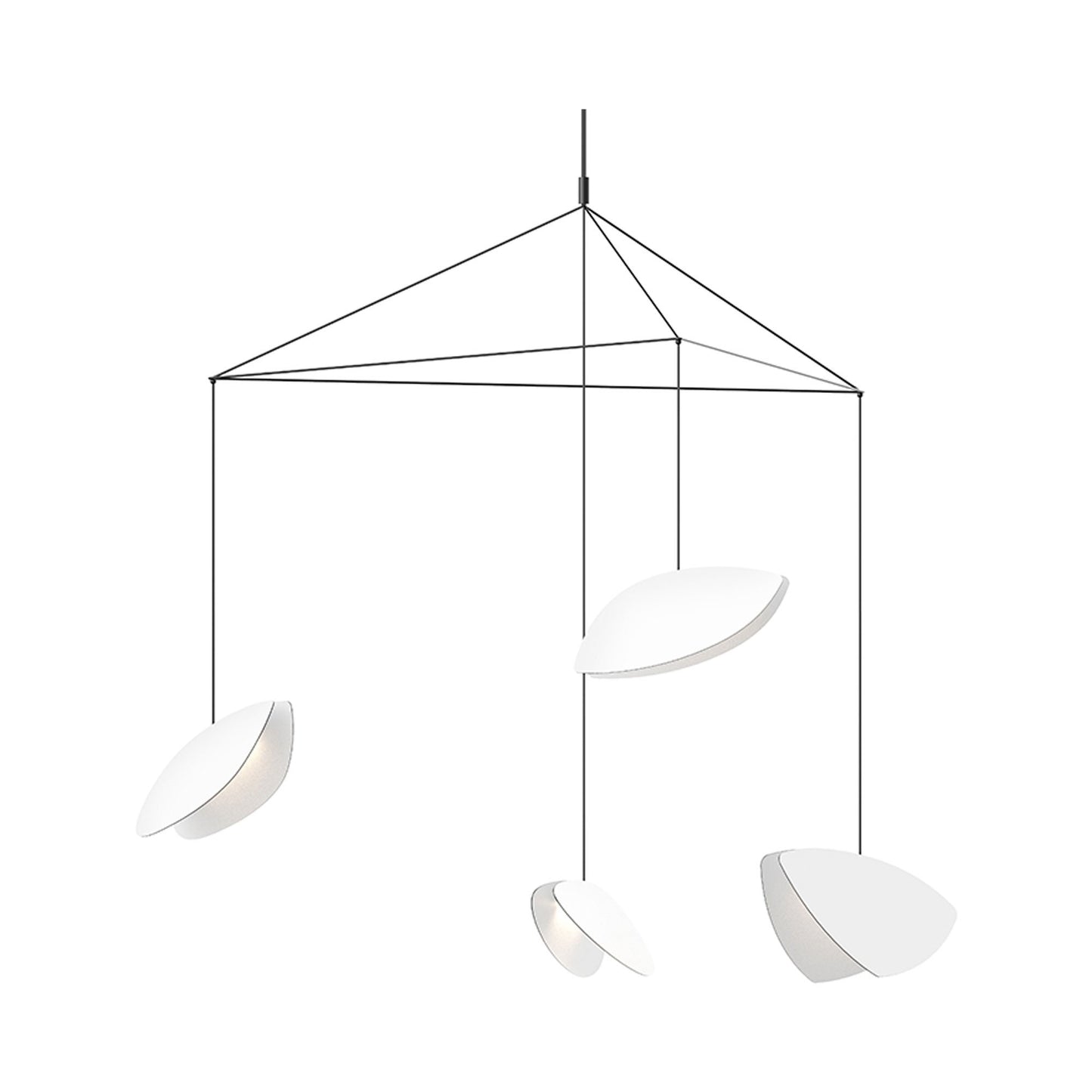 Papillons™ 4-Light LED Pendant Light in Large/Satin White.