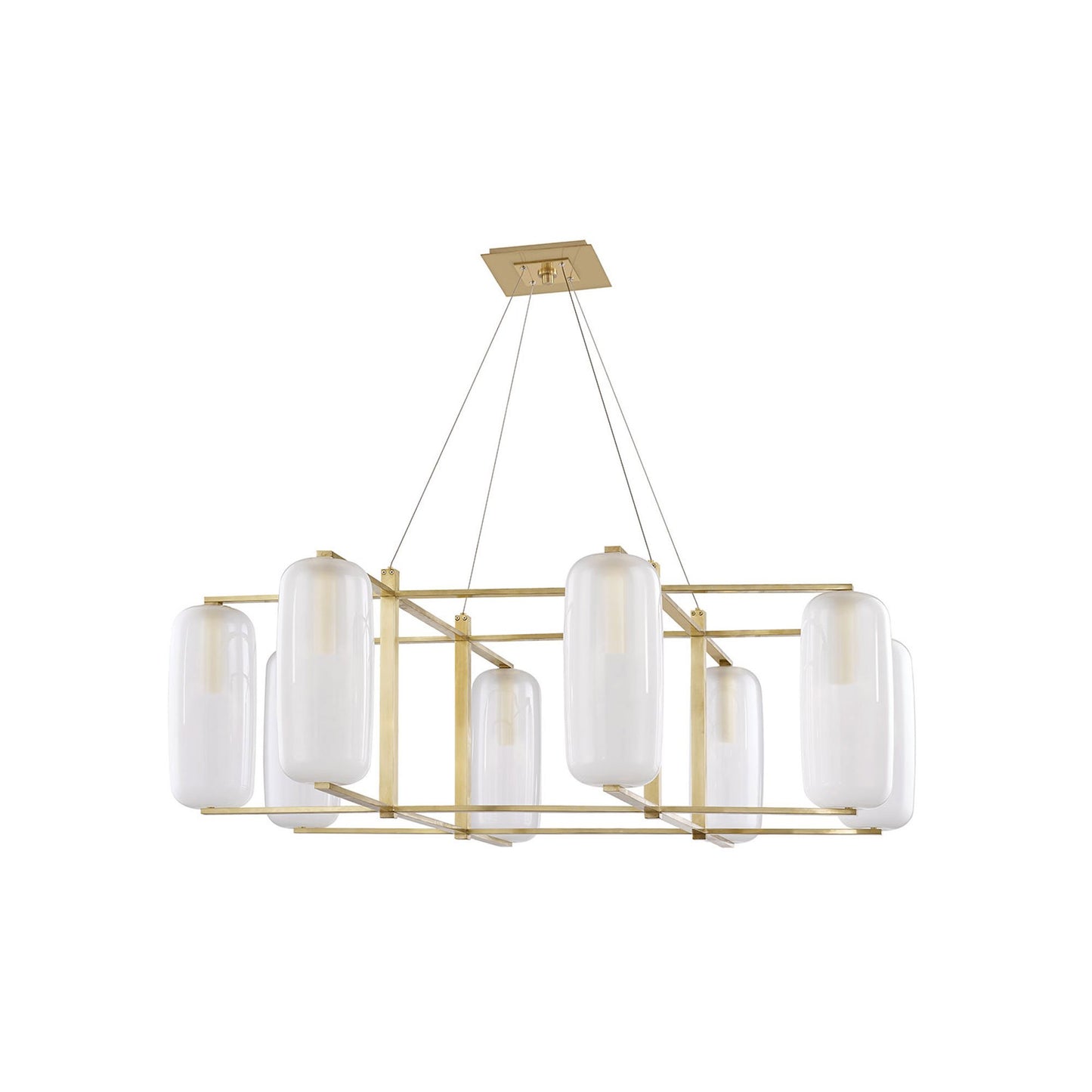 Pebble Chandelier in 8-Light/Aged Brass.