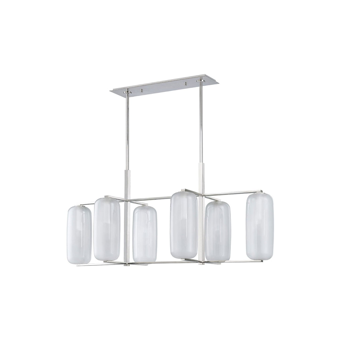 Pebble Linear Pendant Light in Polished Nickel.