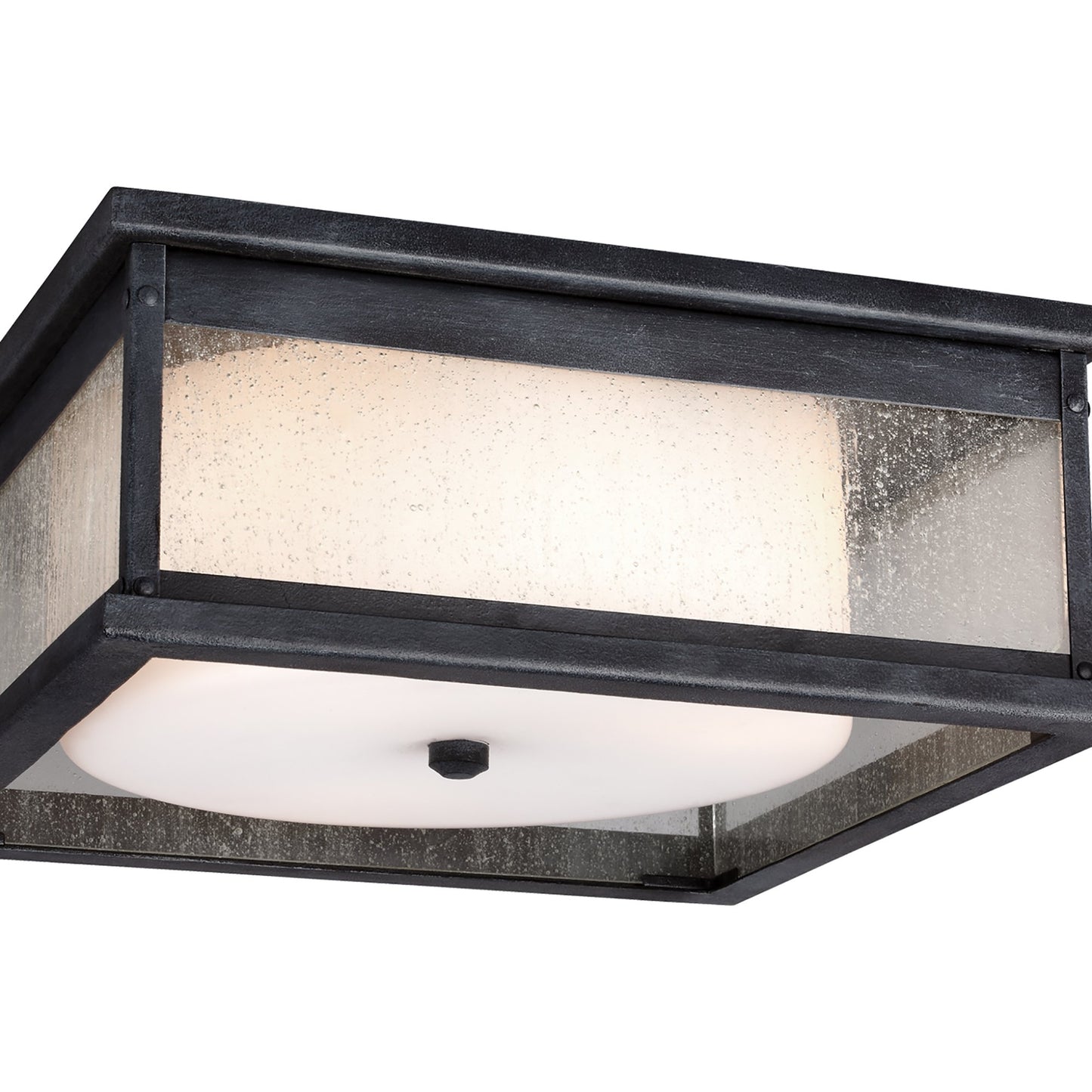 Pediment Outdoor Flush Mount Ceiling Light in Detail.