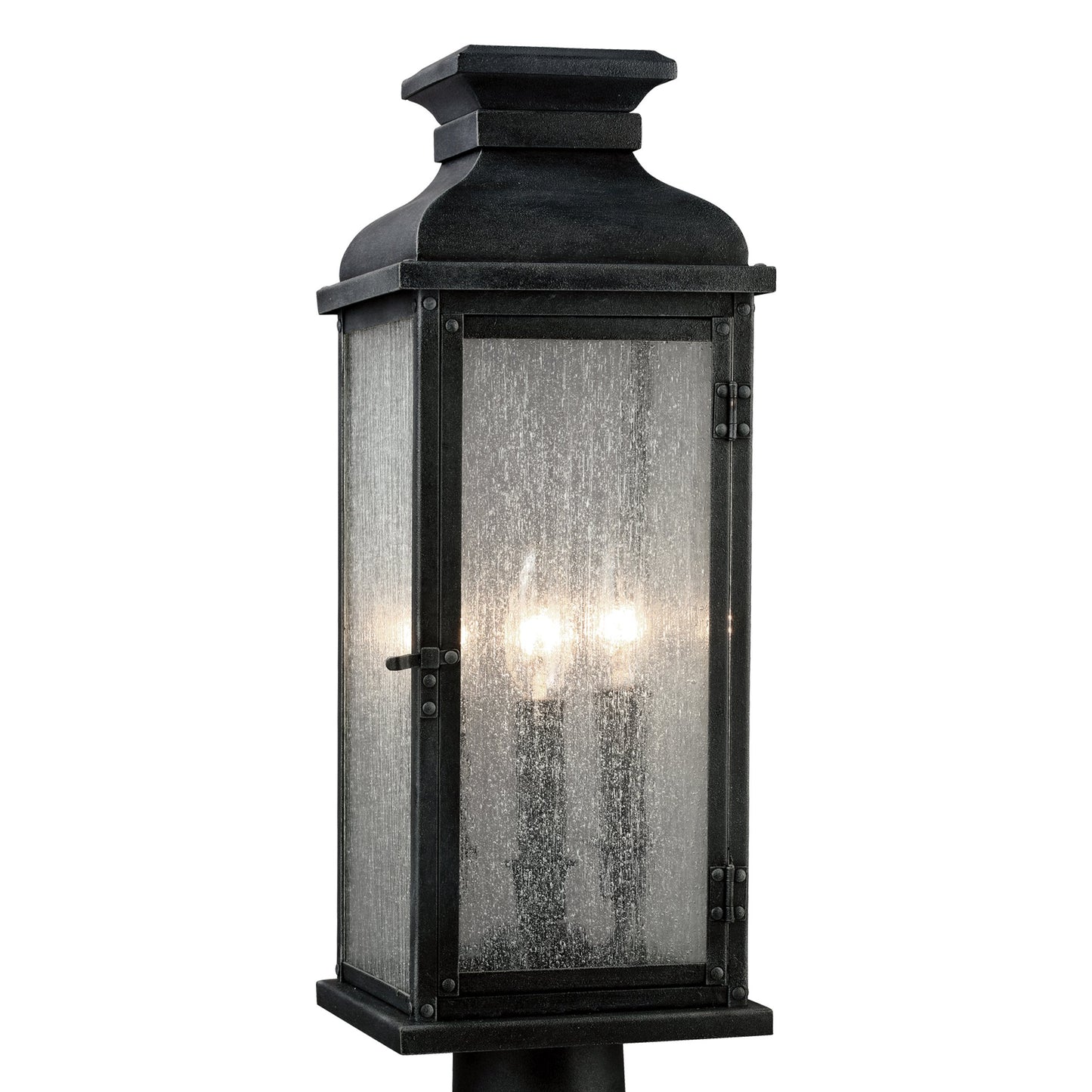 Pediment Outdoor Post Light in Detail.