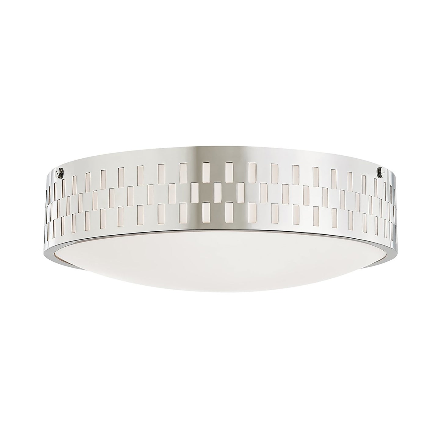 Phoebe Flush Mount Ceiling Light in Polished Nickel (3-Light).