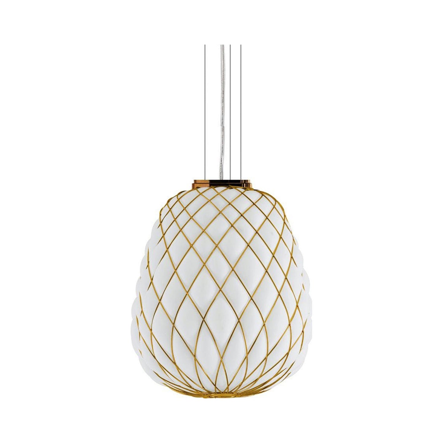 Pinecone Pendant Light in Large/Gold/White.