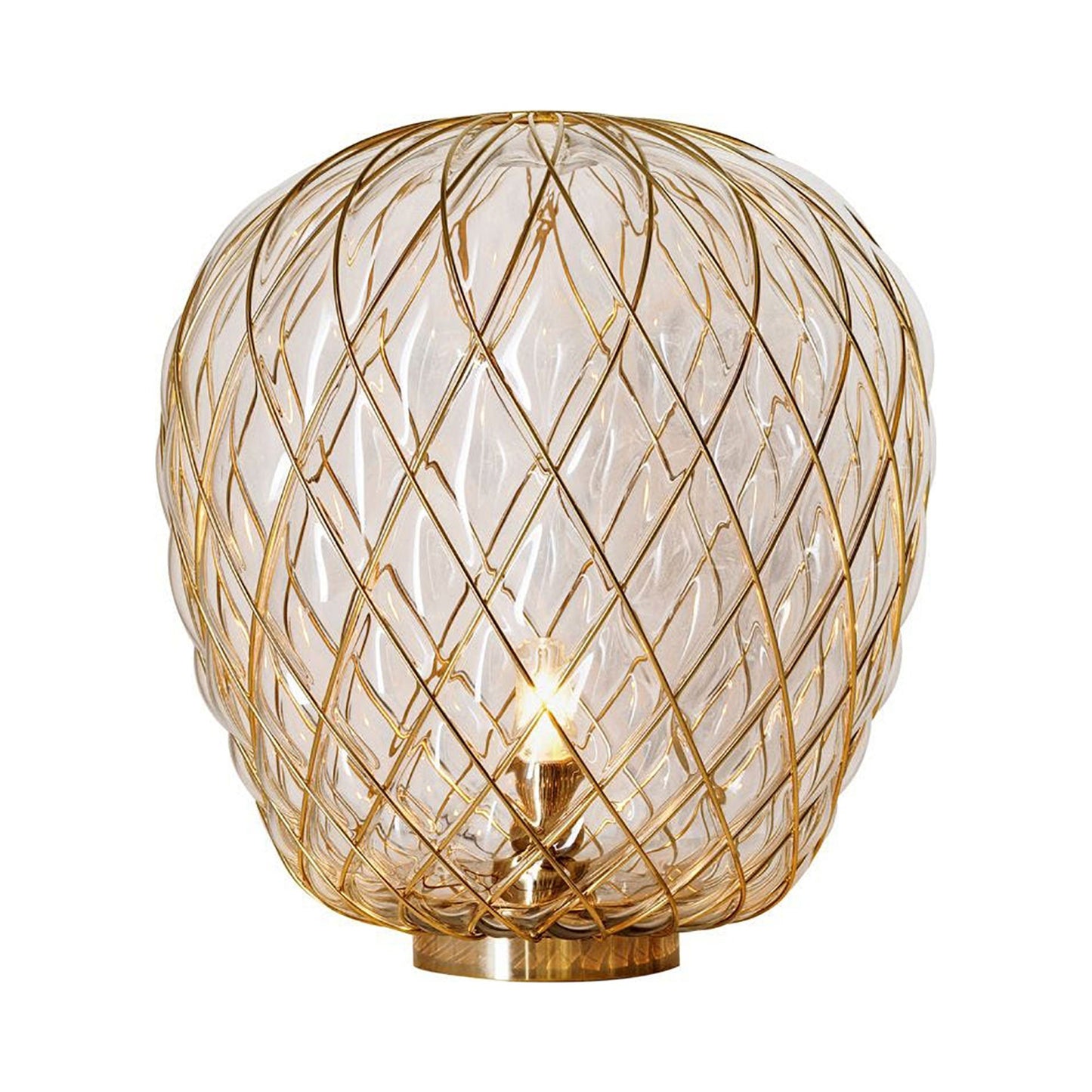 Pinecone Table Lamp in Medium/Gold/Transparent.