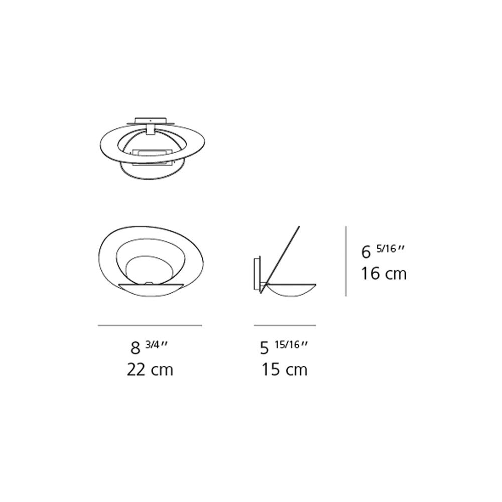 Pirce LED Wall Light - line drawing.