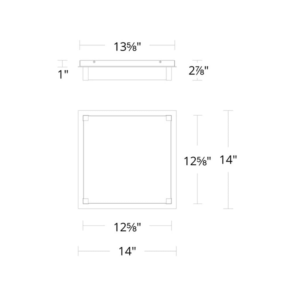 Polar LED Flush Mount Ceiling Light- line drawing.