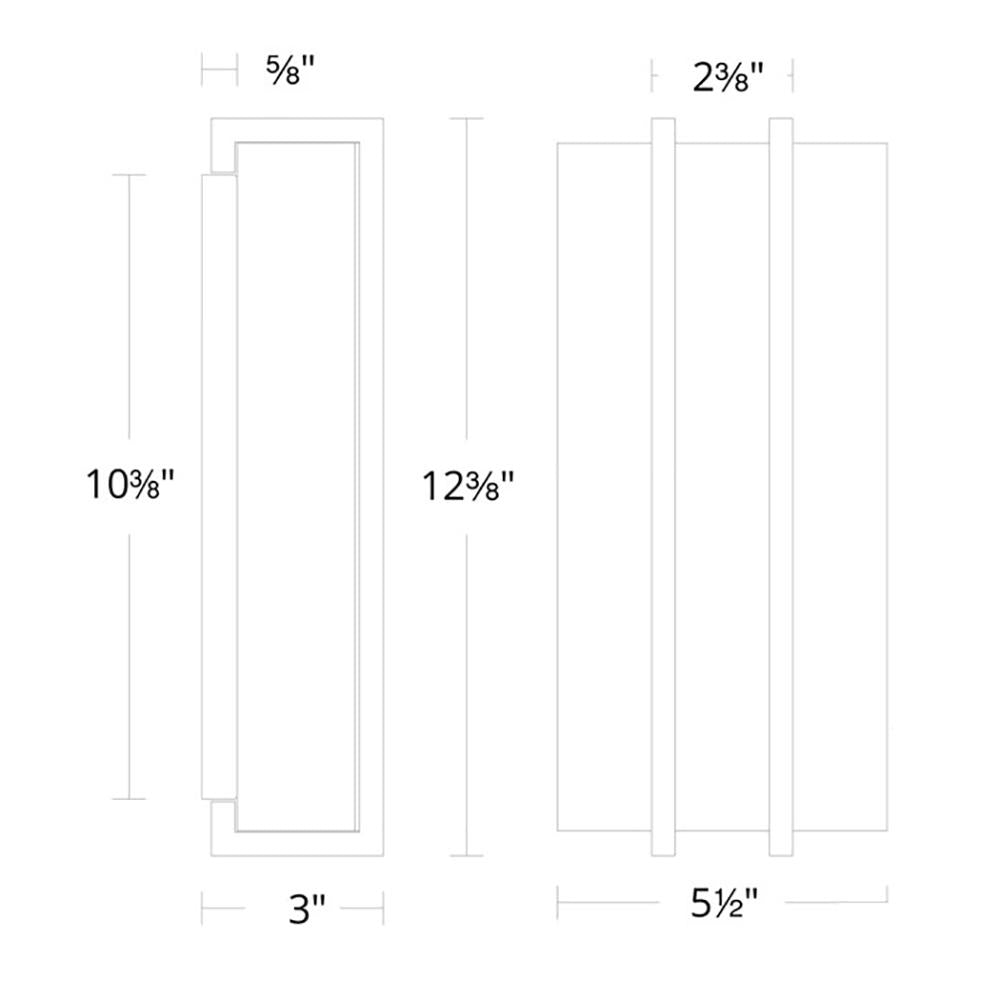 Poet LED Wall Light- line drawing.