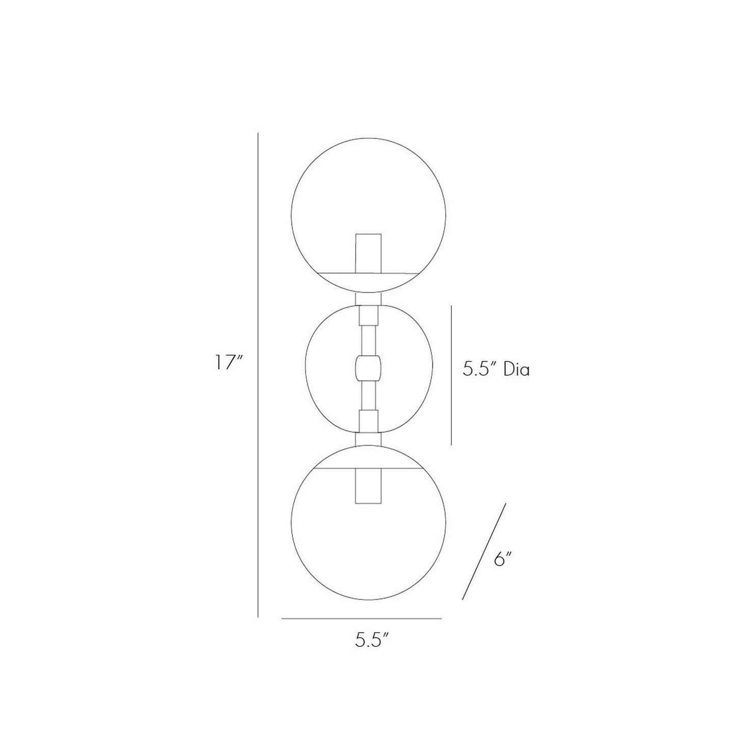 Polaris Wall Light - line drawing.