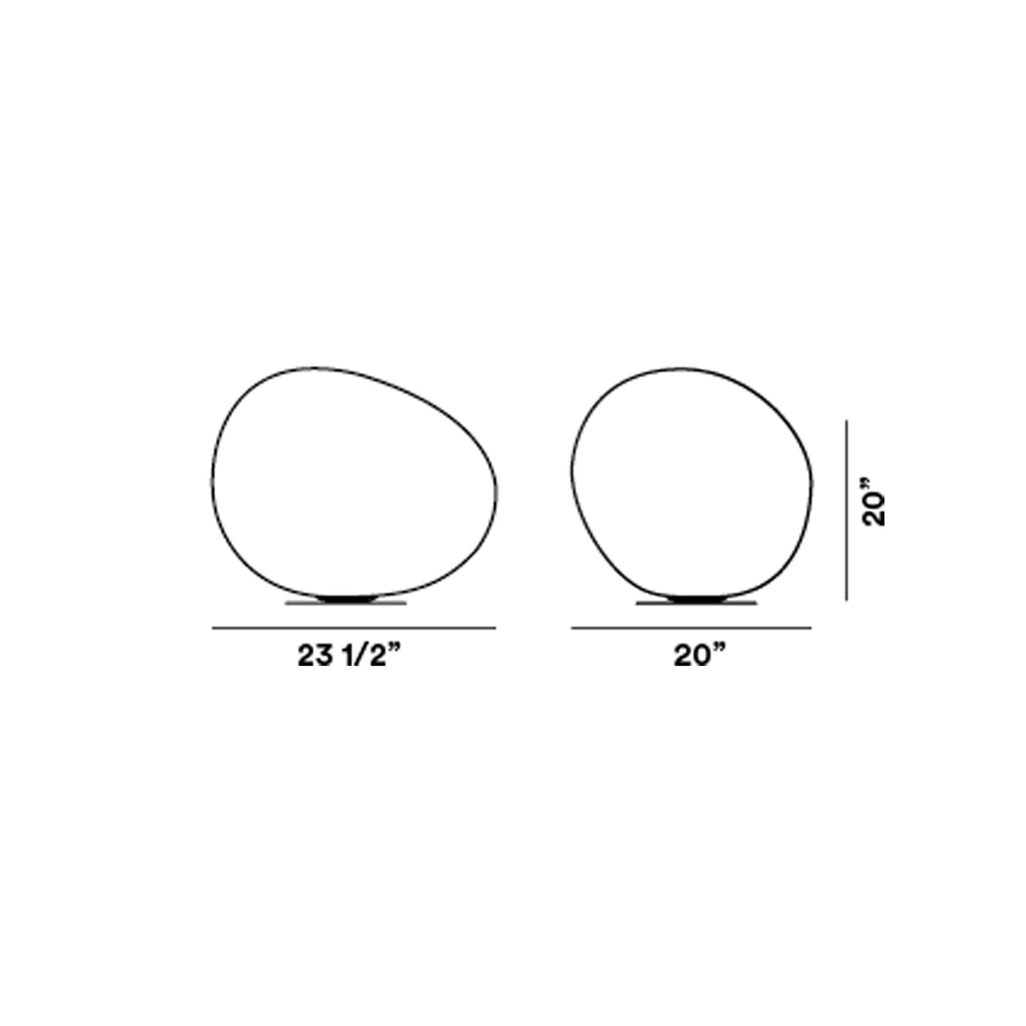 Poly Gregg Table Lamp - line drawing.
