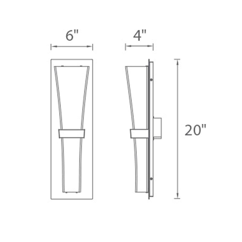 Prohibition LED Wall Light - line drawing.
