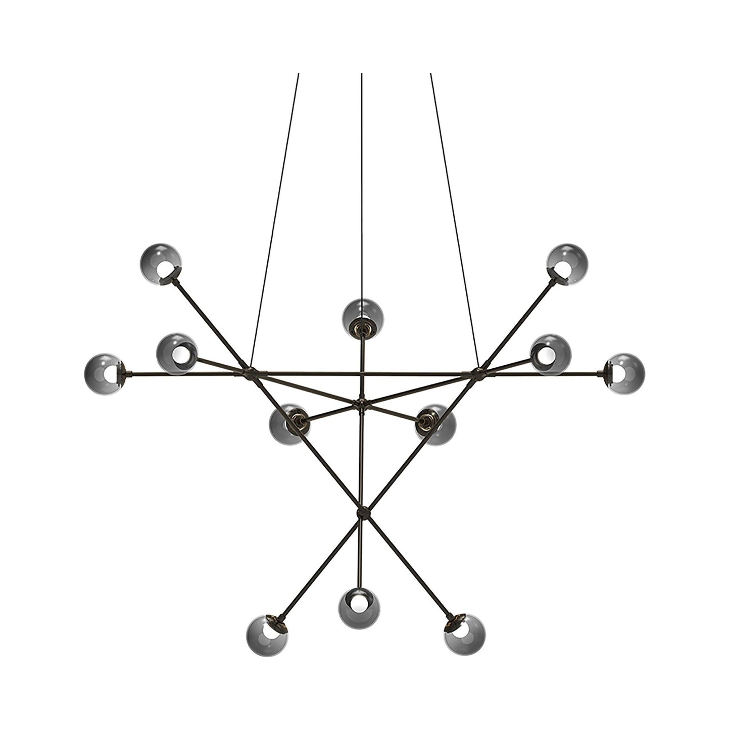 Proton™ Alpha LED Pendant Light in Polished Black Nickel/Smoke Glass.