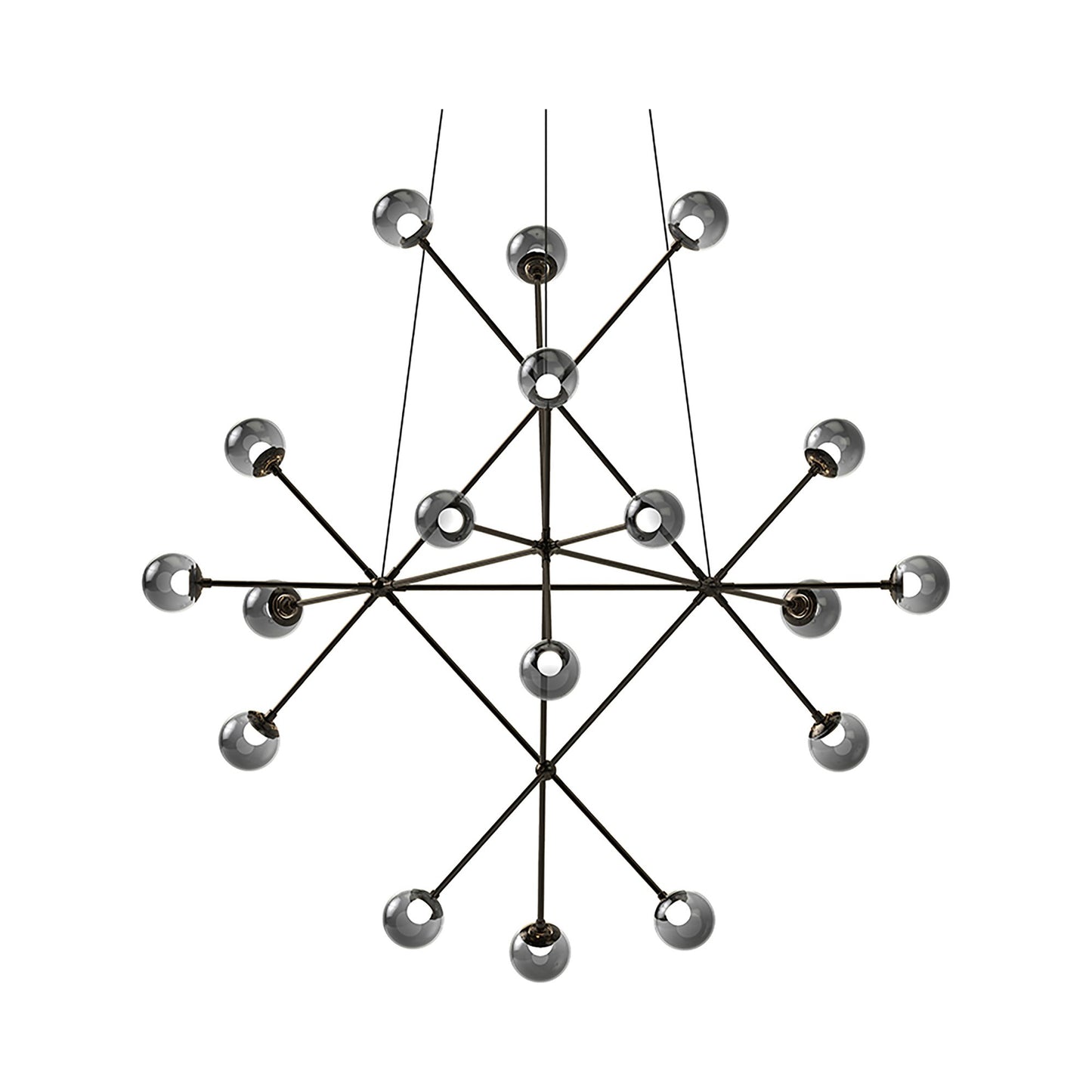 Proton™ Beta LED Pendant Light in Polished Black Nickel/Smoke Glass.