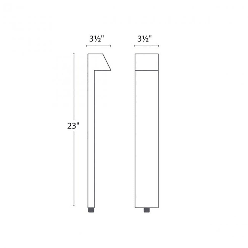 Quad LED Path Light - line drawing.