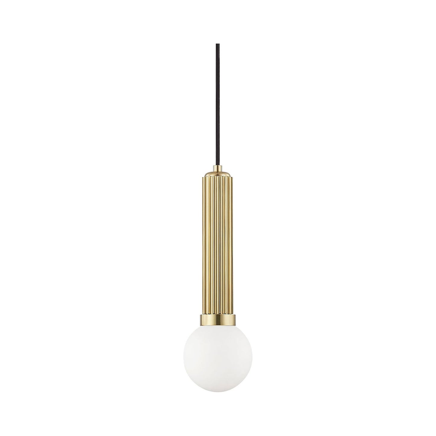 Reade Pendant Light in Aged Brass.
