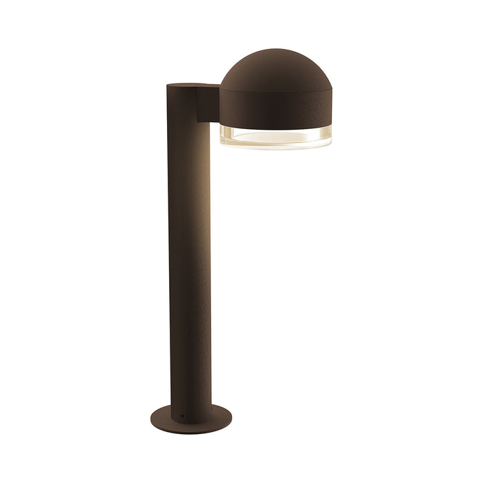 Reals Dome Cap LED Bollard in Small/Clear Cylinder Lens/Textured Bronze.