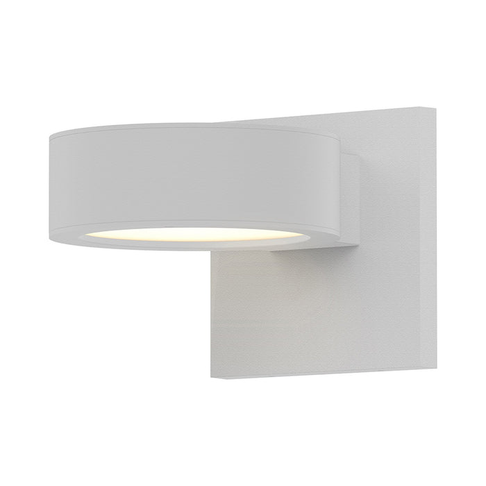Reals Plate Cap Downlight Outdoor LED Wall Light in Textured White/Plate Lens.