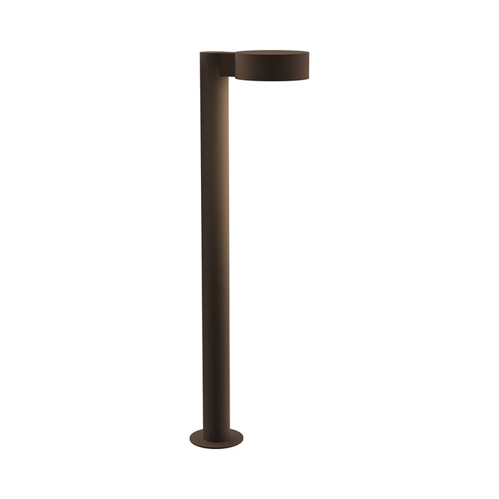 Reals Plate Cap LED Bollard in Large/Plate Lens/Textured Bronze.