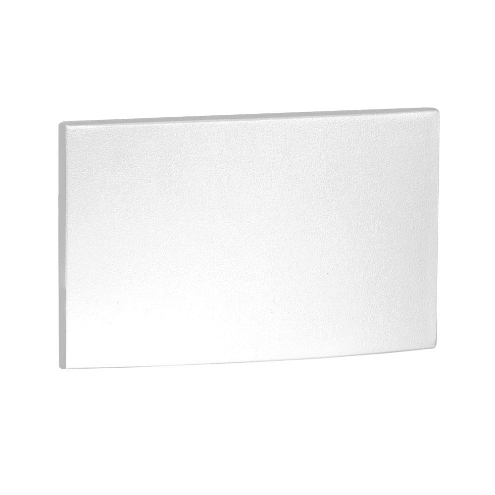 Rectangle LED Step / Wall Light in White on Aluminum.