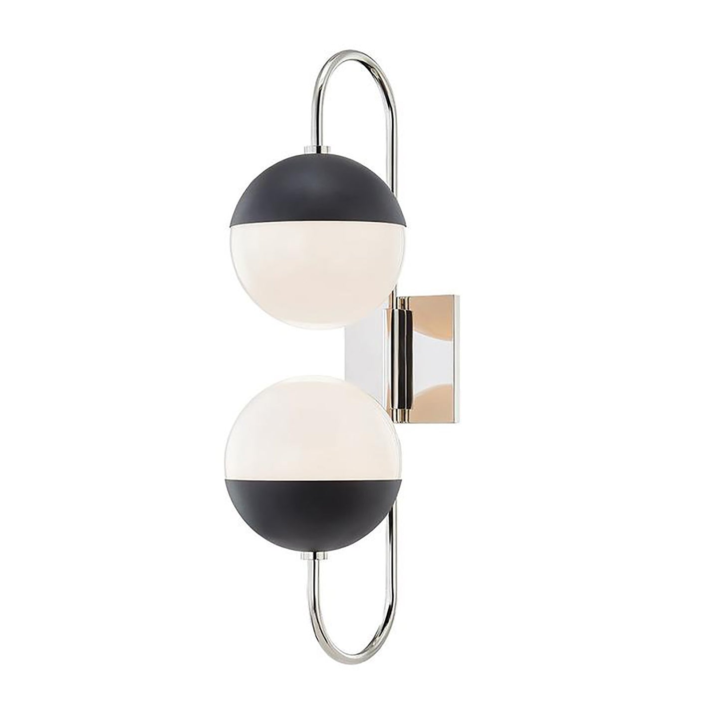 Renee H344102B Wall Light in Polished Nickel / Black.