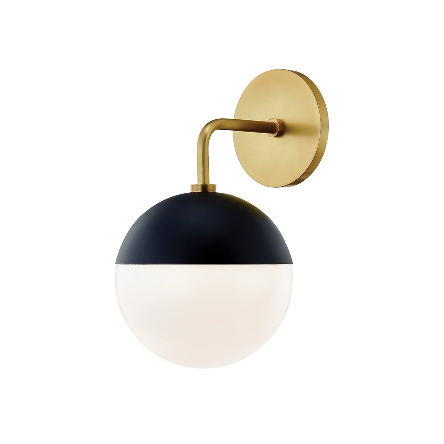 Renee H344101 Wall Light in Aged Brass / Black.