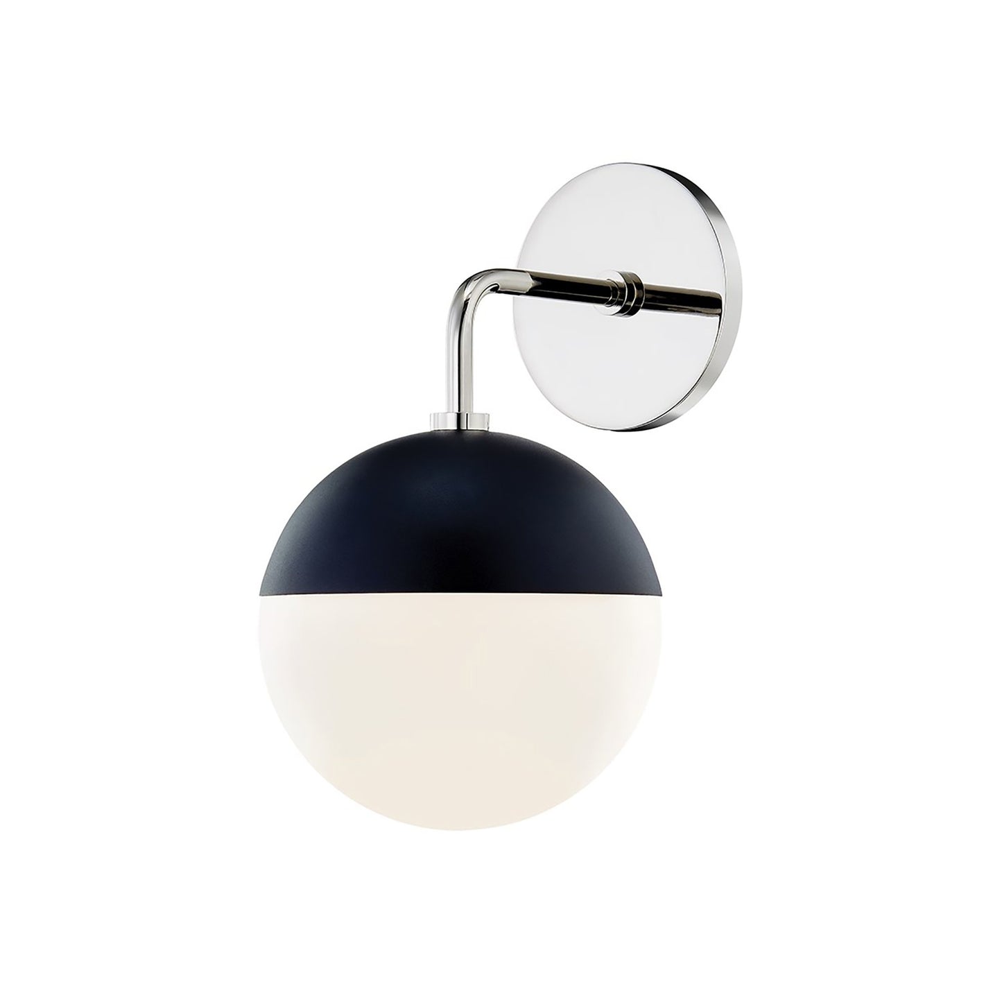 Renee H344101 Wall Light in Polished Nickel / Black.